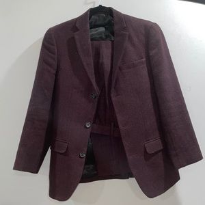 ASOS burgundy full suit